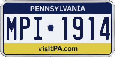 PA license plate MPI1914