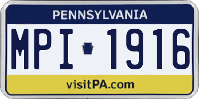 PA license plate MPI1916