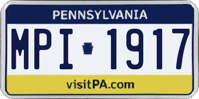 PA license plate MPI1917