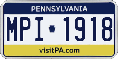 PA license plate MPI1918