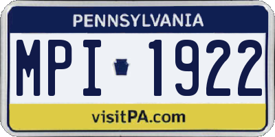 PA license plate MPI1922