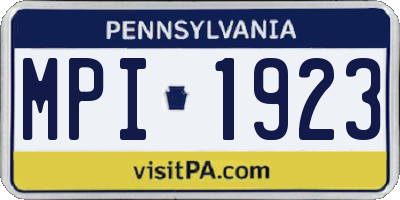 PA license plate MPI1923