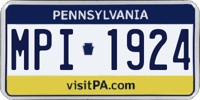 PA license plate MPI1924