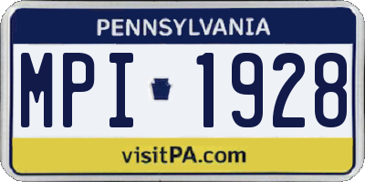 PA license plate MPI1928