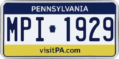 PA license plate MPI1929