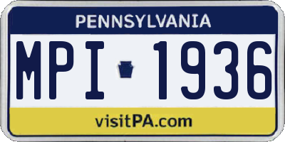 PA license plate MPI1936
