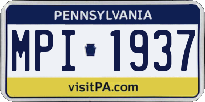 PA license plate MPI1937