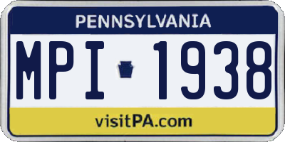 PA license plate MPI1938