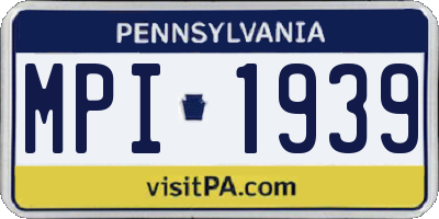 PA license plate MPI1939