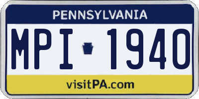 PA license plate MPI1940
