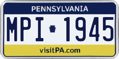 PA license plate MPI1945
