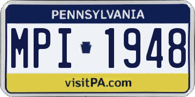 PA license plate MPI1948