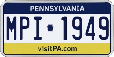 PA license plate MPI1949
