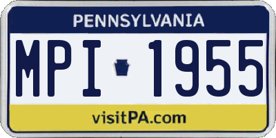PA license plate MPI1955