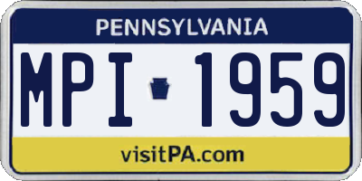 PA license plate MPI1959
