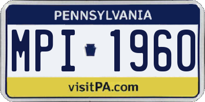 PA license plate MPI1960