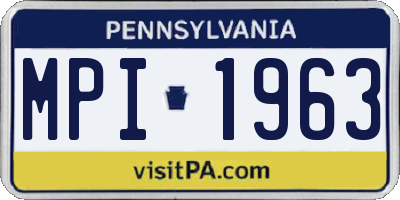 PA license plate MPI1963