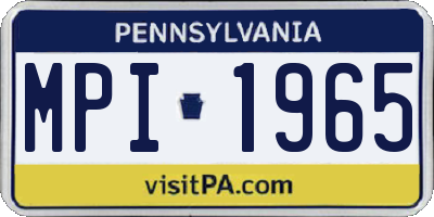 PA license plate MPI1965