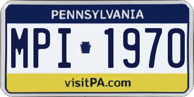 PA license plate MPI1970