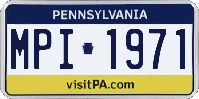 PA license plate MPI1971