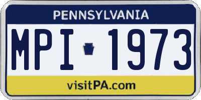 PA license plate MPI1973