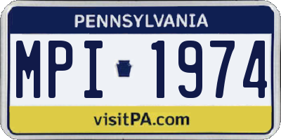 PA license plate MPI1974