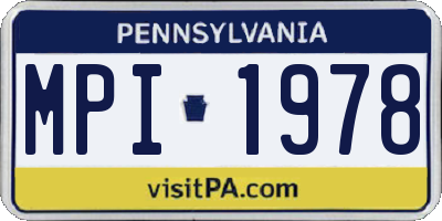 PA license plate MPI1978