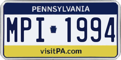 PA license plate MPI1994