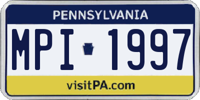 PA license plate MPI1997