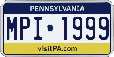 PA license plate MPI1999