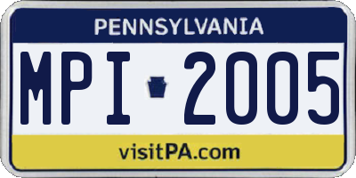 PA license plate MPI2005