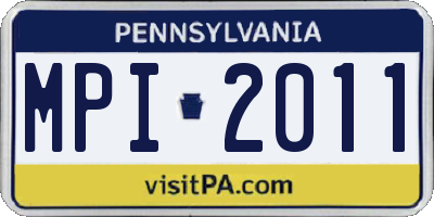 PA license plate MPI2011
