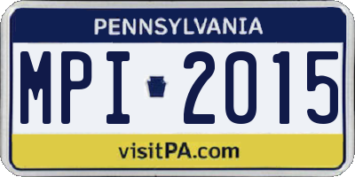 PA license plate MPI2015