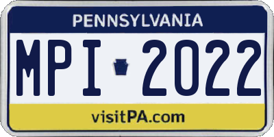 PA license plate MPI2022