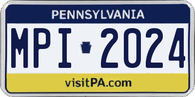 PA license plate MPI2024