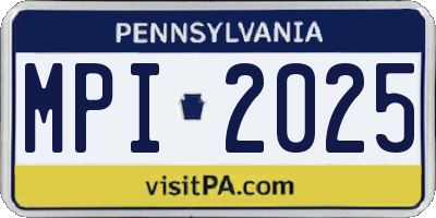 PA license plate MPI2025