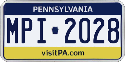 PA license plate MPI2028