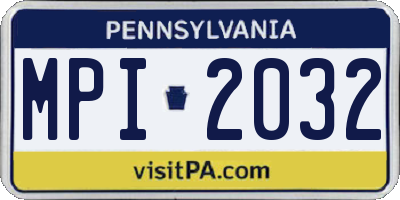 PA license plate MPI2032