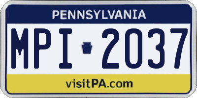 PA license plate MPI2037