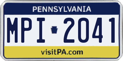 PA license plate MPI2041