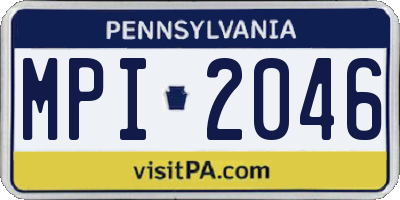 PA license plate MPI2046