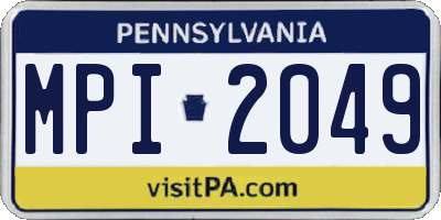 PA license plate MPI2049
