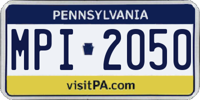 PA license plate MPI2050
