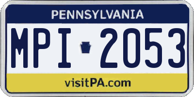 PA license plate MPI2053