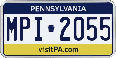 PA license plate MPI2055