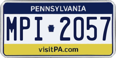 PA license plate MPI2057