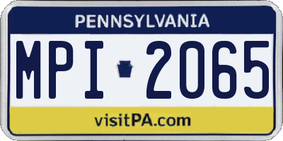 PA license plate MPI2065