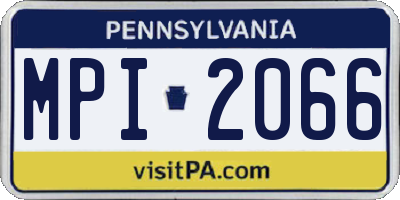 PA license plate MPI2066