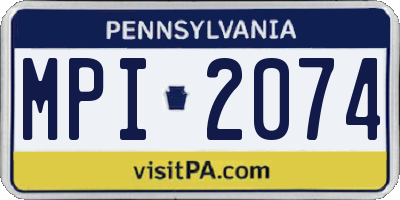 PA license plate MPI2074