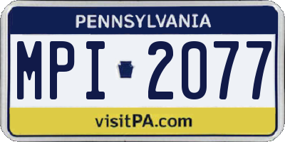 PA license plate MPI2077